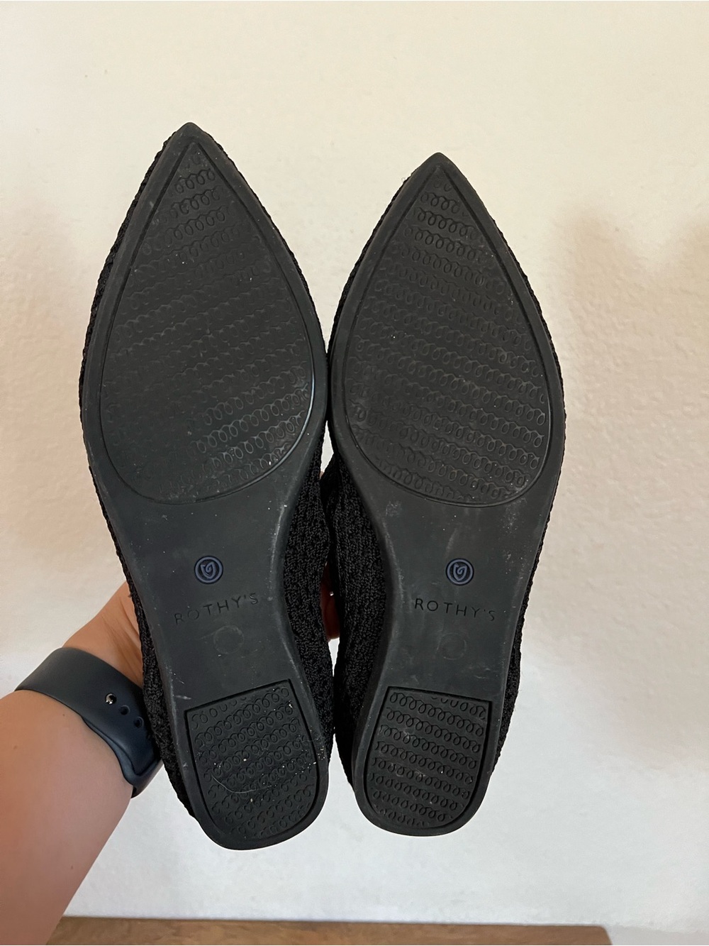 Rothy's The Point Ballet Flats Womens Black Pointed Toe Size 7.5 - Picture 7 of 9